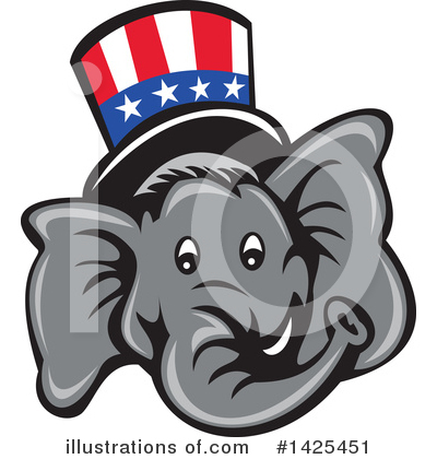Royalty-Free (RF) Republican Elephant Clipart Illustration by patrimonio - Stock Sample #1425451