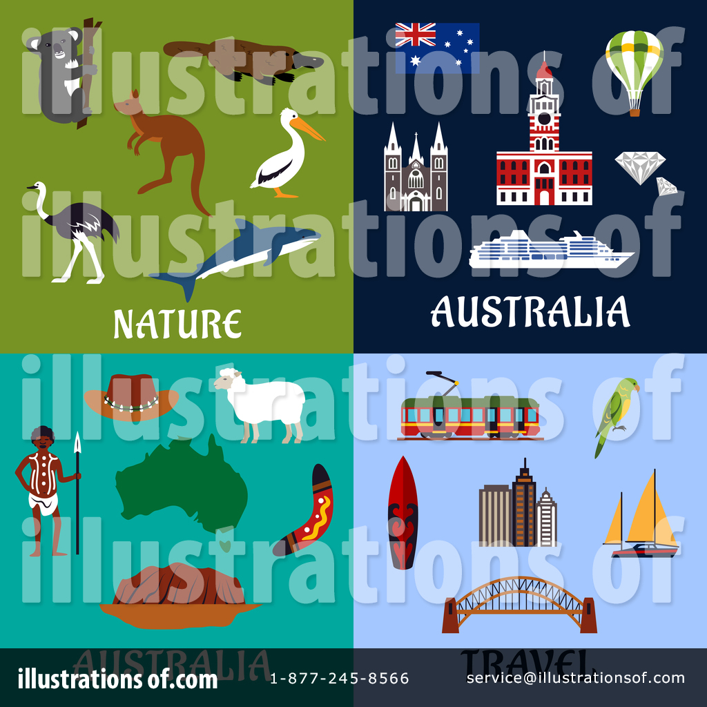 Australia Clipart #1345004 - Illustration by Vector Tradition SM