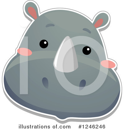 Royalty-Free (RF) Rhino Clipart Illustration by BNP Design Studio - Stock Sample #1246246