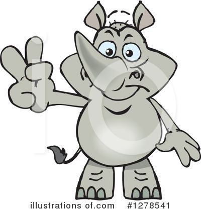 Royalty-Free (RF) Rhino Clipart Illustration by Dennis Holmes Designs - Stock Sample #1278541
