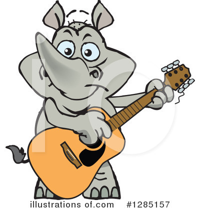 Royalty-Free (RF) Rhino Clipart Illustration by Dennis Holmes Designs - Stock Sample #1285157
