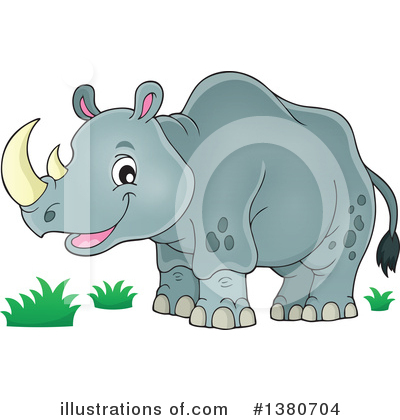 Royalty-Free (RF) Rhino Clipart Illustration by visekart - Stock Sample #1380704