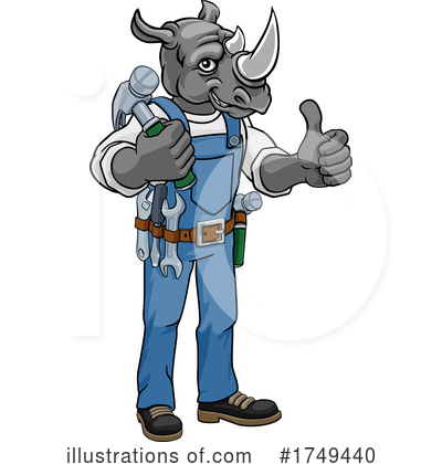 Royalty-Free (RF) Rhino Clipart Illustration by AtStockIllustration - Stock Sample #1749440