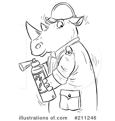 Royalty-Free (RF) Rhino Clipart Illustration by Alex Bannykh - Stock Sample #211246