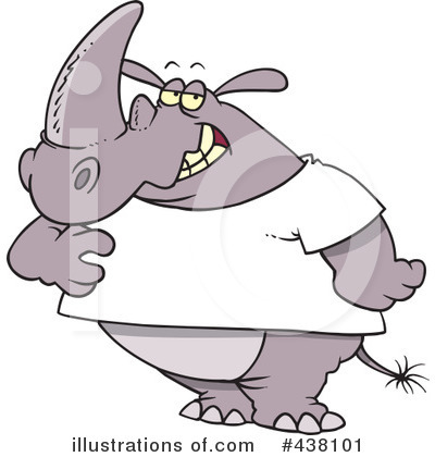 Royalty-Free (RF) Rhino Clipart Illustration by toonaday - Stock Sample #438101
