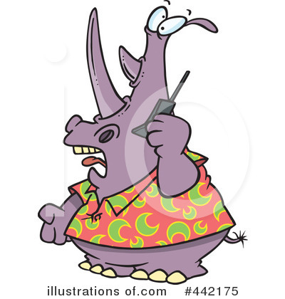 Royalty-Free (RF) Rhino Clipart Illustration by toonaday - Stock Sample #442175