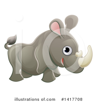 Rhinoceros Clipart #1417708 by AtStockIllustration