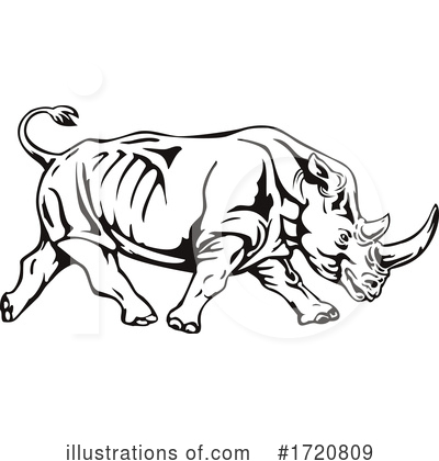 Royalty-Free (RF) Rhinoceros Clipart Illustration by patrimonio - Stock Sample #1720809