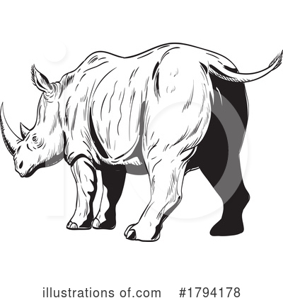 Royalty-Free (RF) Rhinoceros Clipart Illustration by patrimonio - Stock Sample #1794178