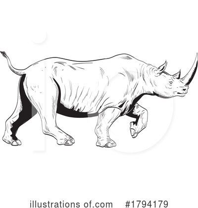 Royalty-Free (RF) Rhinoceros Clipart Illustration by patrimonio - Stock Sample #1794179