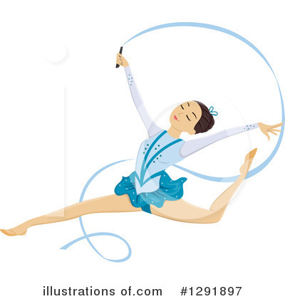 Royalty-Free (RF) Ribbon Dancer Clipart Illustration by BNP Design Studio - Stock Sample #1291897