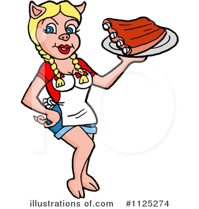 Waitress Clipart #1125274 by LaffToon