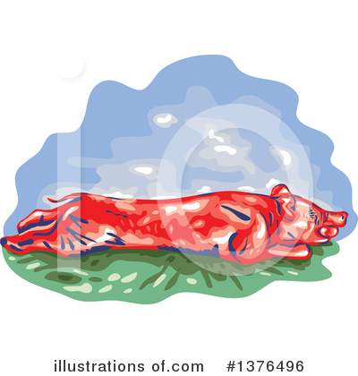 Royalty-Free (RF) Roasted Pig Clipart Illustration by patrimonio - Stock Sample #1376496