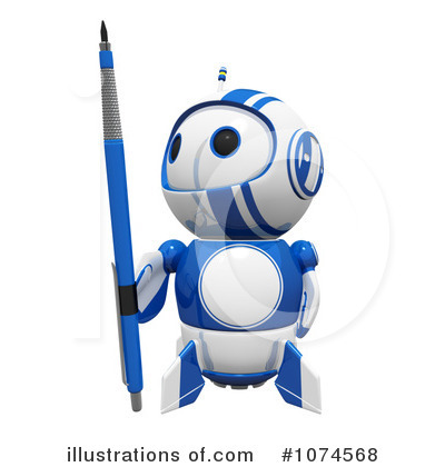 Blueberry Robot Clipart #1074568 by Leo Blanchette