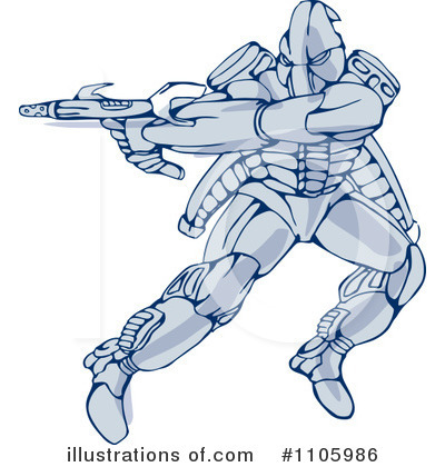 Royalty-Free (RF) Robot Clipart Illustration by patrimonio - Stock Sample #1105986