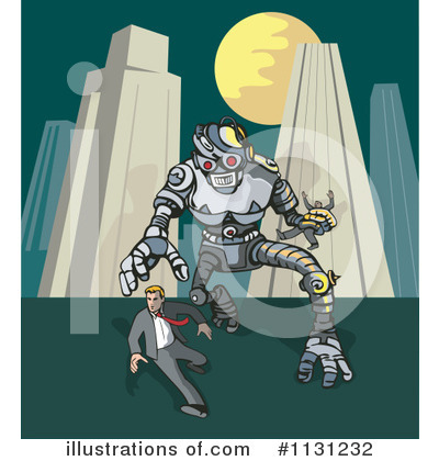 Royalty-Free (RF) Robot Clipart Illustration by patrimonio - Stock Sample #1131232