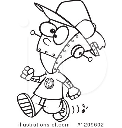 Royalty-Free (RF) Robot Clipart Illustration by toonaday - Stock Sample #1209602
