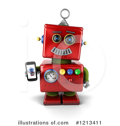 Red Robot Clipart #1213411 by stockillustrations