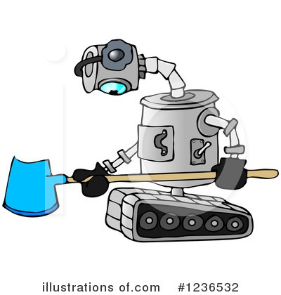 Royalty-Free (RF) Robot Clipart Illustration by djart - Stock Sample #1236532
