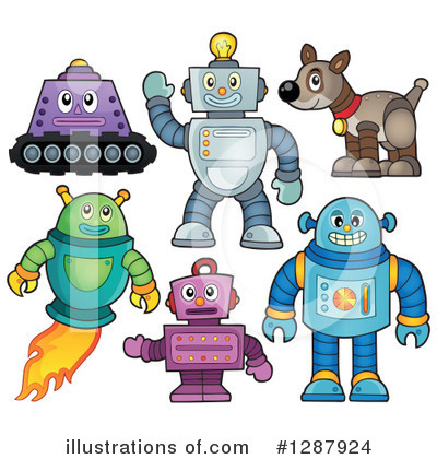 Royalty-Free (RF) Robot Clipart Illustration by visekart - Stock Sample #1287924
