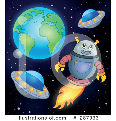 Royalty-Free (RF) Robot Clipart Illustration by visekart - Stock Sample #1287933