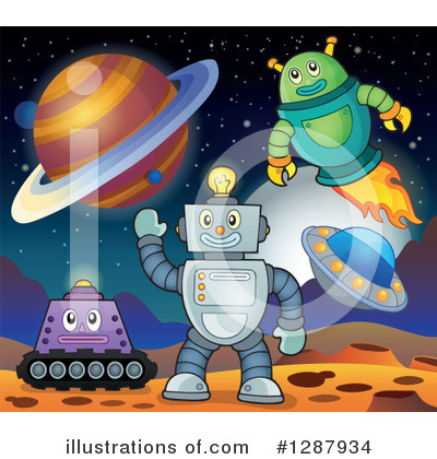 Royalty-Free (RF) Robot Clipart Illustration by visekart - Stock Sample #1287934