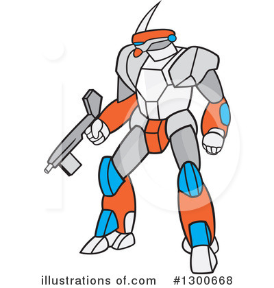 Royalty-Free (RF) Robot Clipart Illustration by patrimonio - Stock Sample #1300668