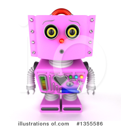 Pink Robot Clipart #1355586 by stockillustrations