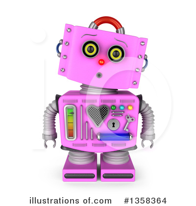 Pink Robot Clipart #1358364 by stockillustrations