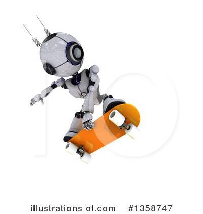 3d Robots Clipart #1358747 by KJ Pargeter