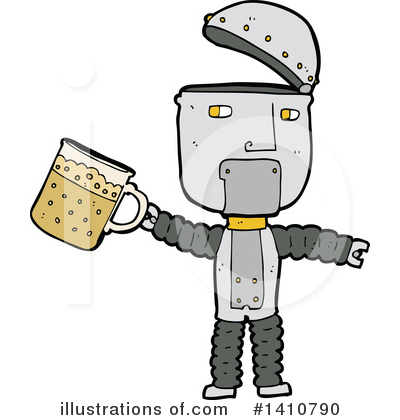 Royalty-Free (RF) Robot Clipart Illustration by lineartestpilot - Stock Sample #1410790