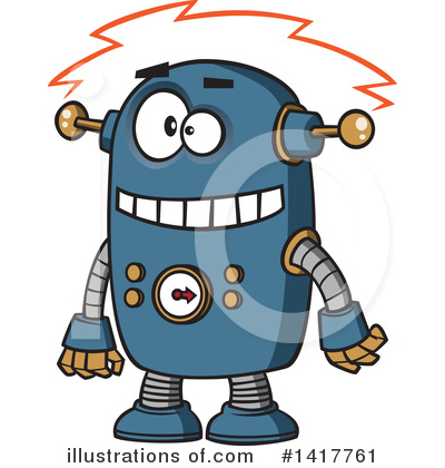 Royalty-Free (RF) Robot Clipart Illustration by toonaday - Stock Sample #1417761