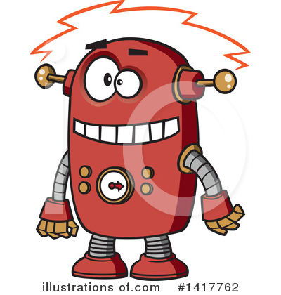 Royalty-Free (RF) Robot Clipart Illustration by toonaday - Stock Sample #1417762