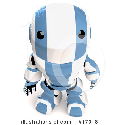 Blue Robot Clipart #17018 by Leo Blanchette