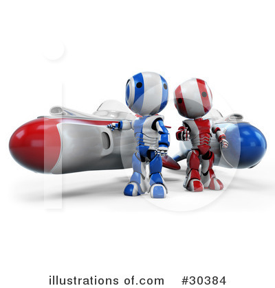 Royalty-Free (RF) Robot Clipart Illustration by Leo Blanchette - Stock Sample #30384