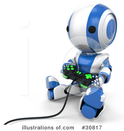 Blue Robot Clipart #30817 by Leo Blanchette