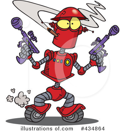 Royalty-Free (RF) Robot Clipart Illustration by toonaday - Stock Sample #434864