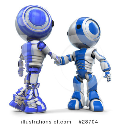 Royalty-Free (RF) Robots Clipart Illustration by Leo Blanchette - Stock Sample #28704