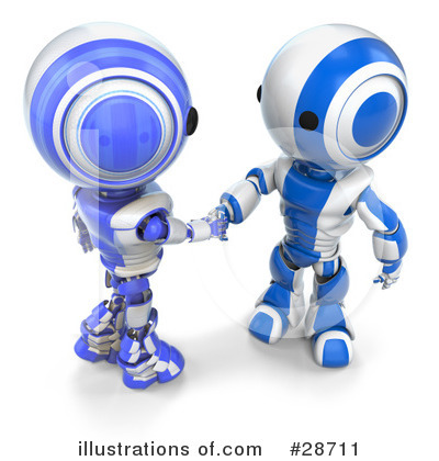 Royalty-Free (RF) Robots Clipart Illustration by Leo Blanchette - Stock Sample #28711