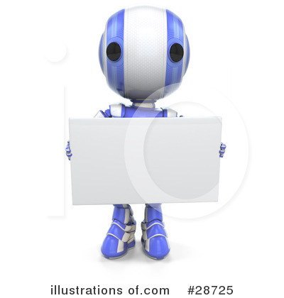 Blue Robot Clipart #28725 by Leo Blanchette