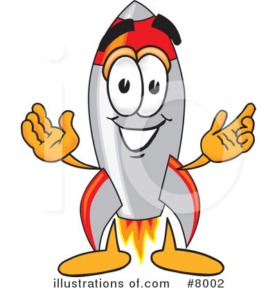 Royalty-Free (RF) Rocket Clipart Illustration by Mascot Junction - Stock Sample #8002