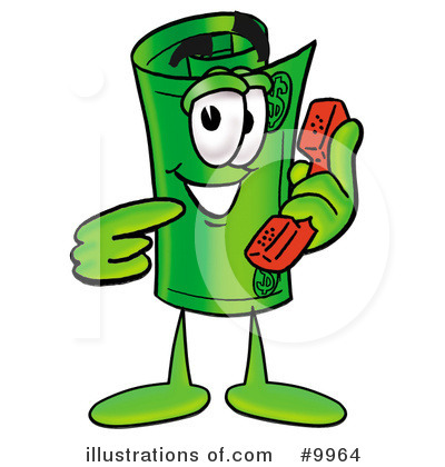 Royalty-Free (RF) Rolled Money Clipart Illustration by Mascot Junction - Stock Sample #9964