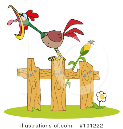 Royalty-Free (RF) Rooster Clipart Illustration by Hit Toon - Stock Sample #101222