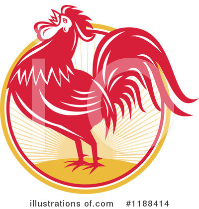 Royalty-Free (RF) Rooster Clipart Illustration by patrimonio - Stock Sample #1188414