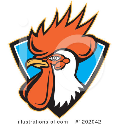 Royalty-Free (RF) Rooster Clipart Illustration by patrimonio - Stock Sample #1202042