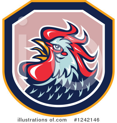 Royalty-Free (RF) Rooster Clipart Illustration by patrimonio - Stock Sample #1242146
