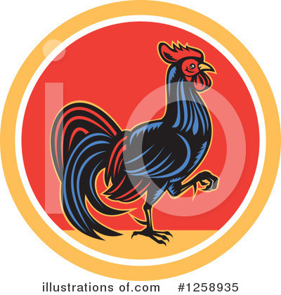 Royalty-Free (RF) Rooster Clipart Illustration by patrimonio - Stock Sample #1258935