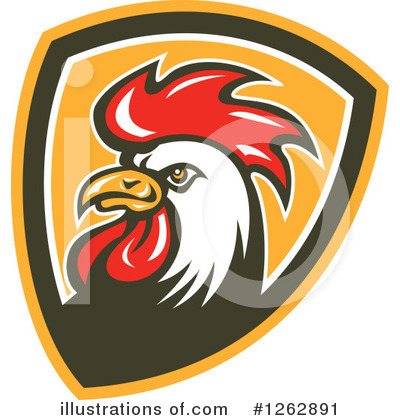 Royalty-Free (RF) Rooster Clipart Illustration by patrimonio - Stock Sample #1262891
