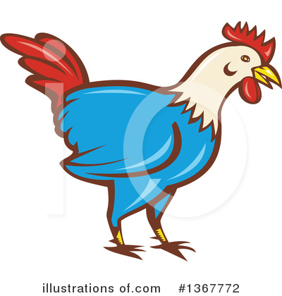 Royalty-Free (RF) Rooster Clipart Illustration by patrimonio - Stock Sample #1367772