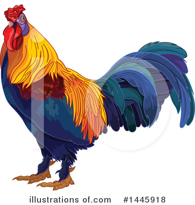 Royalty-Free (RF) Rooster Clipart Illustration by Pushkin - Stock Sample #1445918